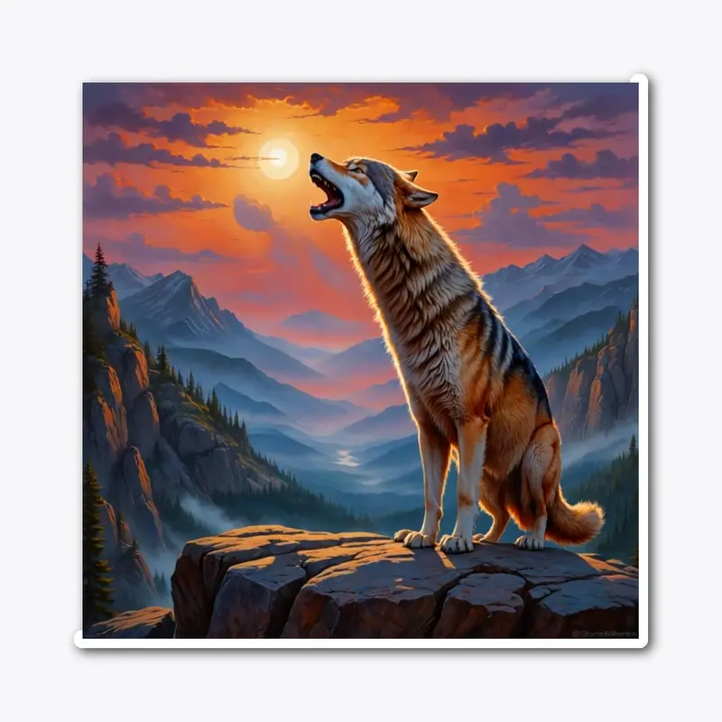 Majestic Howl at Sunset