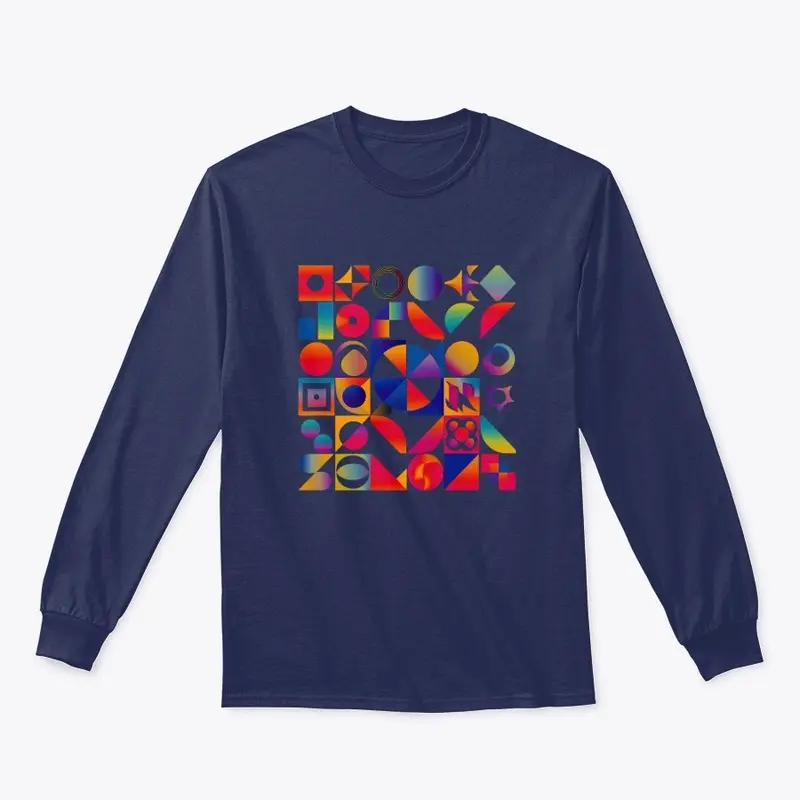 "Geometric Wonderland Long Sleeve Tee"