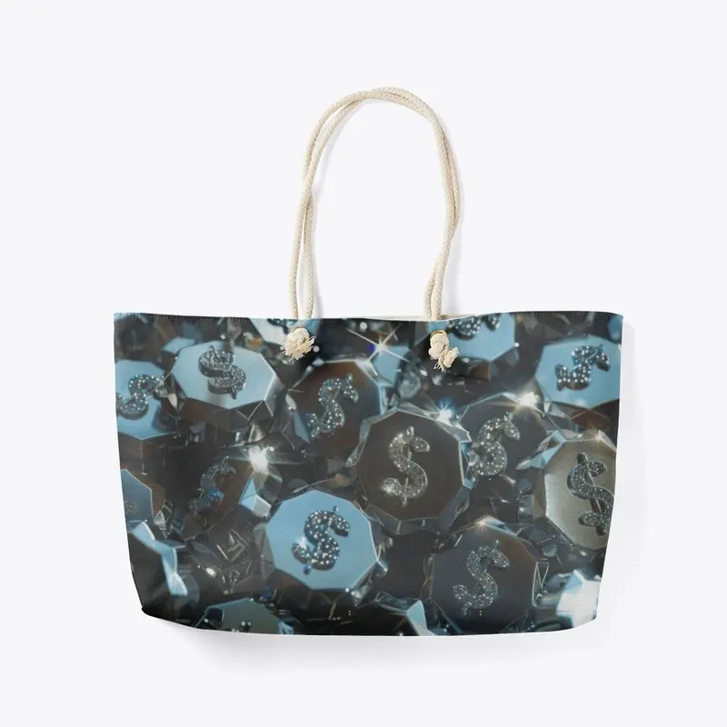 Gleaming Wealth: Dollar Sign Sparkle bag